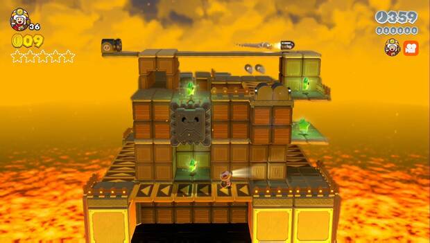 Super Mario 3D World - M7-Toad: estrella verde en la zona inferior