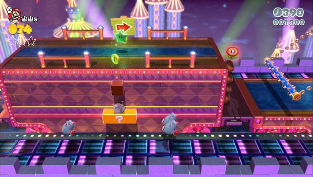 Super Mario 3D World - M8-Tren: primera estrella verde del nivel