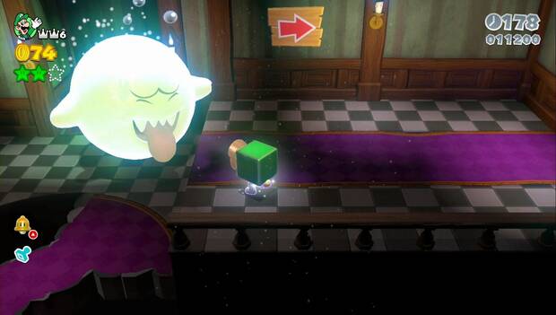 Super mario 3D World - 8-6: tercera estrella verde tras el Boo gigante