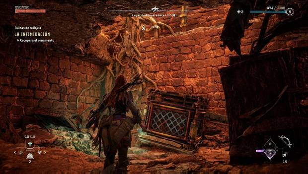 Horizon Forbidden West - Ruinas de reliquia (La Intimidación): cubo a modo de plataforma