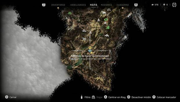 Horizon Forbidden West - Terrenos de caza: ubicación de La Intimidación
