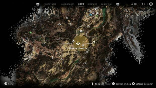 Horizon Forbidden West - Miraderos: ubicación de La Intimidación