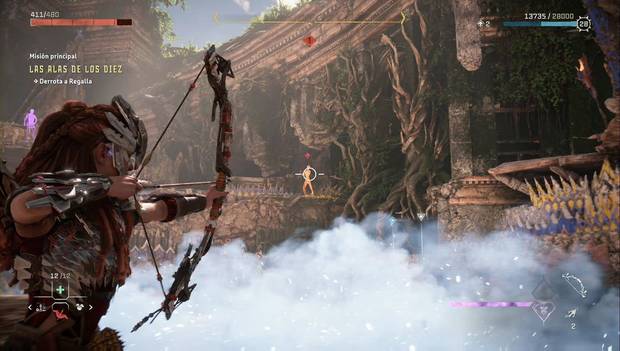 Horizon Forbidden West - Las alas de los Diez: Aloy dispara a Regalla