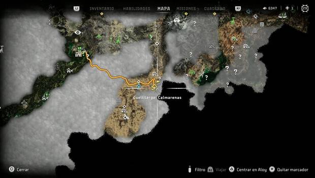 Horizon Forbidden West - Cuellialargos: ubicación de Cuellilargo de Calmarenas