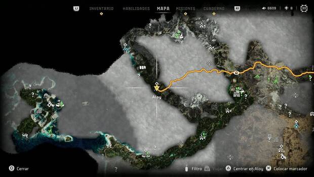 Horizon Forbidden West - Cuellialargos: ubicación de Cuellilargo de La Fronda de los Centinelas