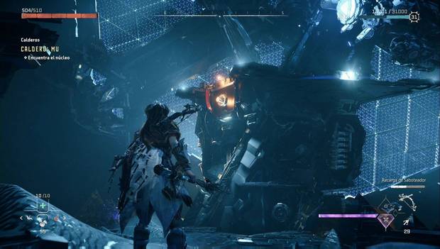 Horizon Forbidden West - Caldero MU: estructura por la que escalar