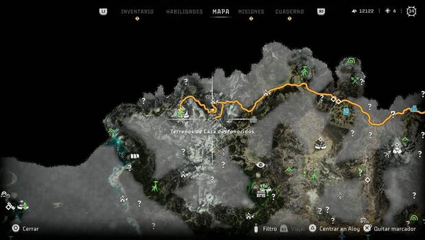 Horizon Forbidden West - Terrenos de caza: ubicación de zona de caza de Montañas Abruptas