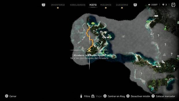Horizon Forbidden West - Miradero de Isla de las Agujas, ubicación
