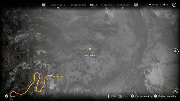 Horizon Forbidden West - Tótems de guerra: ubicación del primer tótem al norte de la zona de Alasoles