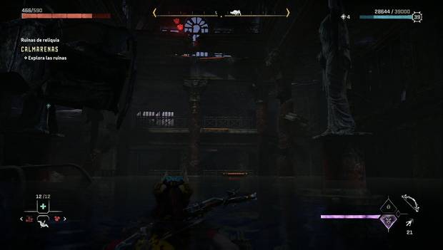 Horizon Forbidden West - Ruinas de Calmarenas: destino de la caja