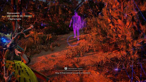 Horizon Forbidden West - Una sombra del pasado: marca las huellas para seguirlas