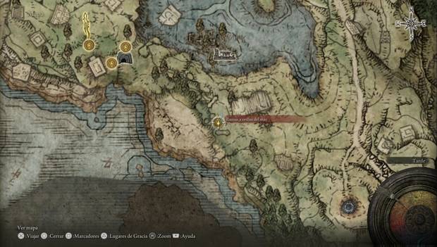 Elden Ring - Explorando Necrolimbo oeste, ubicación de las Ruinas a orillas del mar