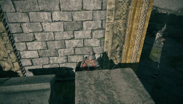Elden Ring - Castillo de Velo Tormentoso: caballero pesado en la parte inferior