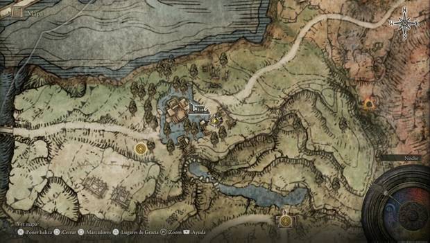 Elden Ring - explorando Necrolimbo este, ubicación de la pared de niebla