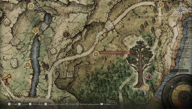 Elden Ring - Explorando Necrolimbo este, ubicación del lugar de gracia Afueras del bosque neblinoso