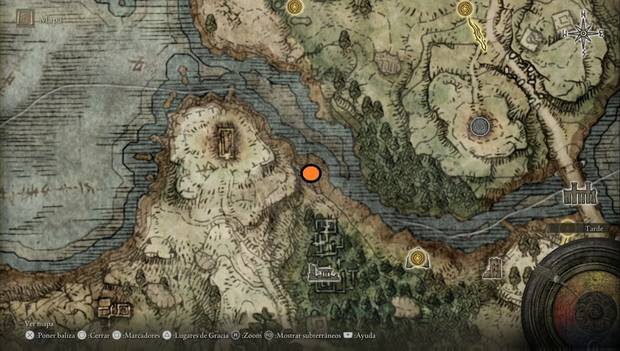 Elden Ring - Península del Llanto, ubicación de la Lágrima de cristal de fe