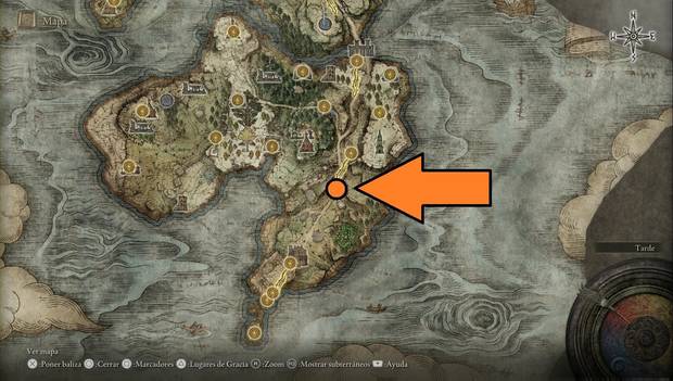 Elden Ring - Ubicación del mapa de la Península de los Llantos