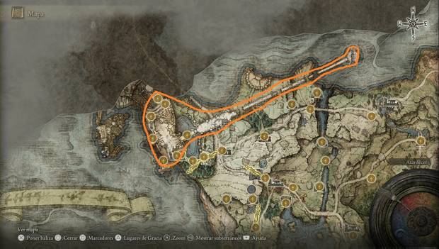 Elden Ring - Mapa del Castillo de Velo Tormentoso