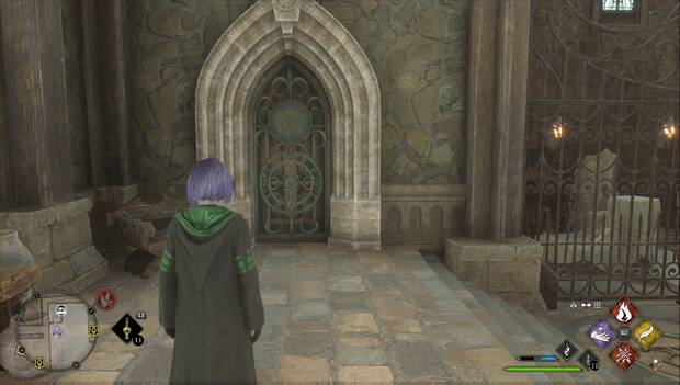 Hogwarts Legacy - Cofres de coleción en El ala sur: puerta cerrada de la torre del reloj