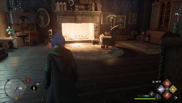 Hogwarts Legacy - Cofres de coleción en El ala sur: chimenea para apagar con Glacius bajo la Enfermería
