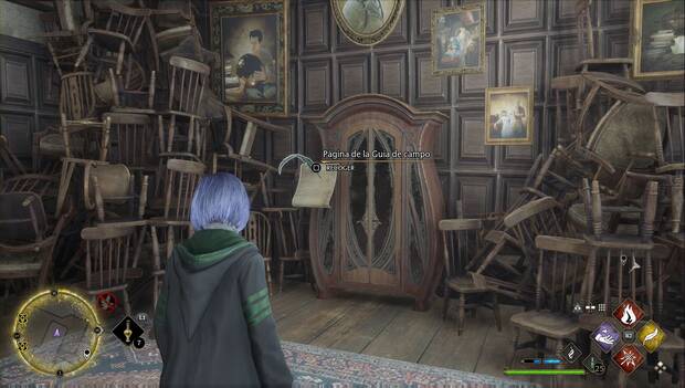 Hogwarts Legacy - Páginas de la Guía de campo en el Ala de astronomía: Armario con boggart