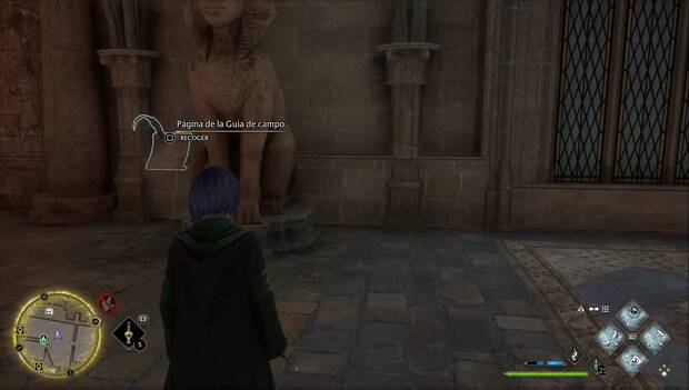 Hogwarts Legacy - Páginas de la Guía de campo en el Ala de entrada del campanario: Estatua de esfinge