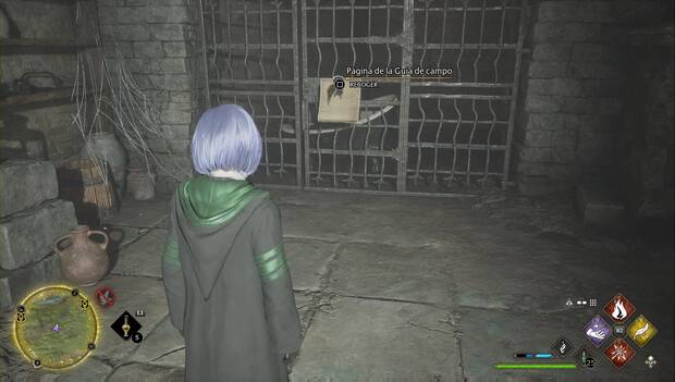 Hogwarts Legacy - Páginas de la Guía de campo en el Ala de entrada del campanario: Bañera enjaulada