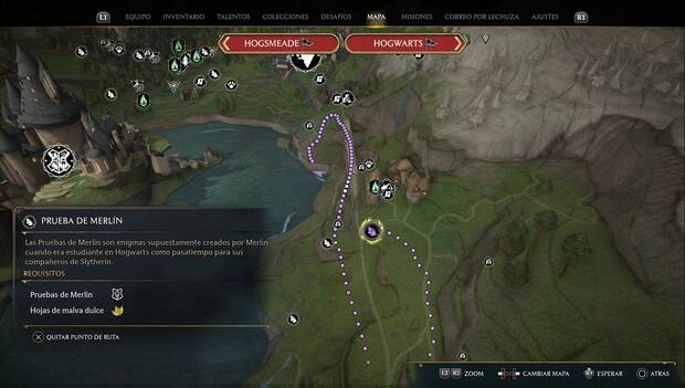 Hogwarts Legacy - Pruebas de Merlín en la Región sur de Hogwarts: Prueba de esferas 1