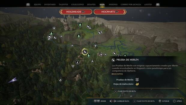 Hogwarts Legacy - Pruebas de Merlín en el Bosque prohibido: Prueba de salto 1