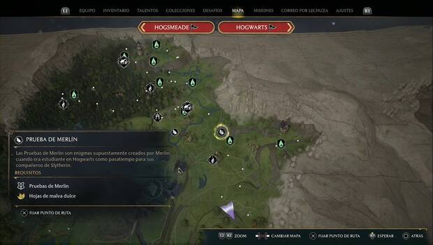 Hogwarts Legacy - Pruebas de Merlín en el Valle de Hogsmeade: prueba de brasero 1
