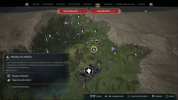 Hogwarts Legacy - Pruebas de Merlín en el Valle de Hogsmeade: prueba de Confringo 1