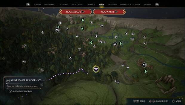 Hogwarts Legacy - Animales mágicos: ubicación del unicornio