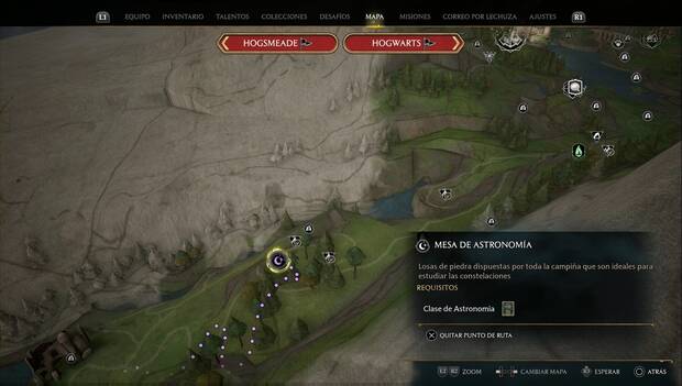 Hogwarts Legacy - Mesas de astronomía: ubicación de Lacerta