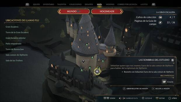 Hogwarts Legacy - Las sombras del estudio: ubicación de la misión