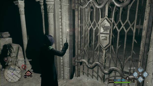 Hogwarts Legacy - Las sombras del estudio: rejas con símbolos