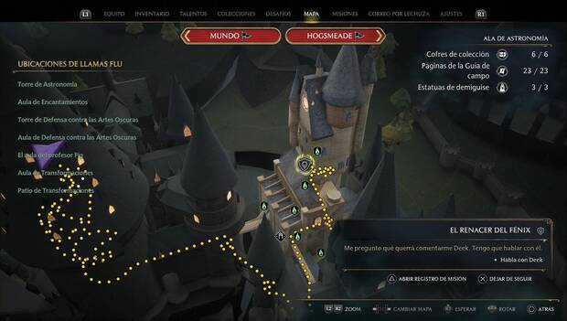 Hogwarts legacy - El renacer del fénix: ubicación de la misión