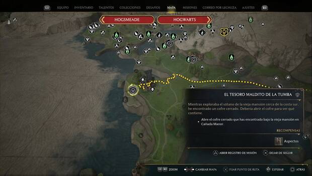 Hogwarts Legacy - Misiones secundarias: El tesoro maldito de la tumba, ubicación