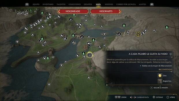 Hogwarts Legacy - Misiones secundarias: A cada pájaro le gusta su nido, ubicación