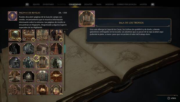 Hogwarts Legacy - Weasley después de clase: ventana de las páginas Revelio
