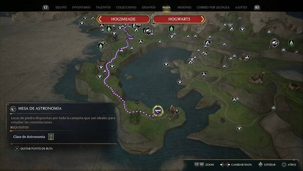 Hogwarts Legacy - Mesas de astronomía: ubicación de Sagitario