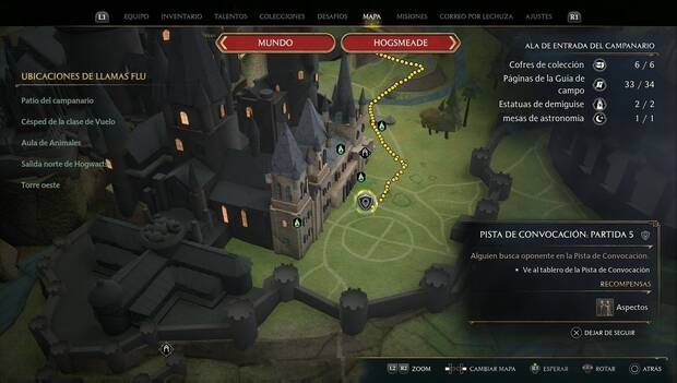 Hogwarts Legacy - Misiones secundarias: Pista de convocación, partida 5
