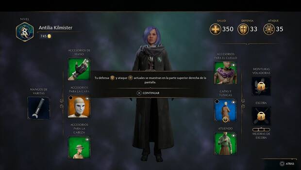 Hogwarts Legacy - Bienvenidos a Hogsmeade: tutorial de cambio de equipo