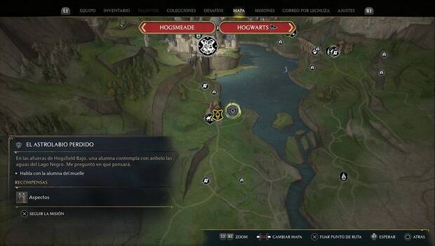 Hogwarts Legacy - Misiones secundarias: ubicación de El astrolabio perdido