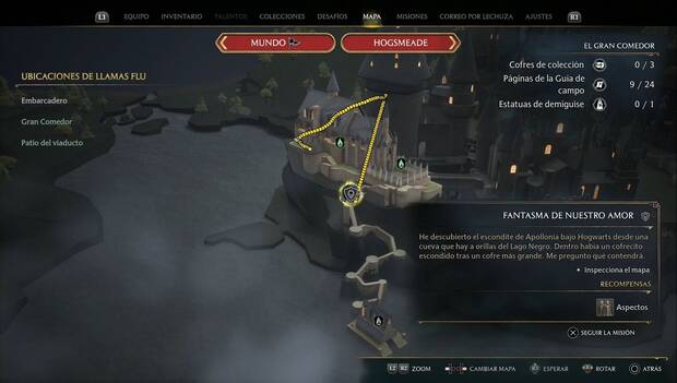 Hogwarts Legacy - Fantasma de nuestro amor: ubicació de la misión