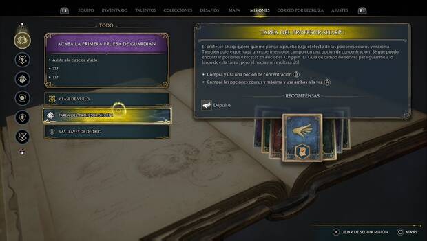 Hogwarts Legacy - Clase de vuelo: tarea del profesor Sharp 1