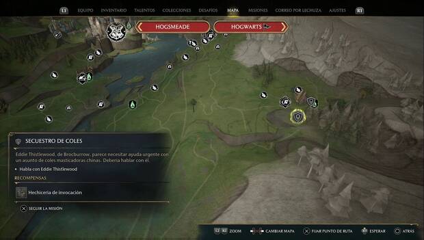Hogwarts Legacy - Secuestro de coles, ubicación de la misión