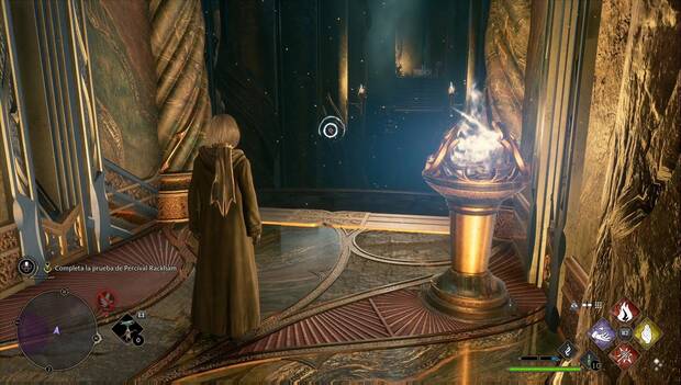 Hogwarts Legacy - La prueba de Percival Rackham: abismo con puente e interruptor