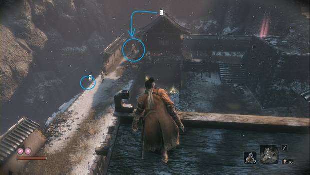 Sekiro - Alrededores de Ashina: Tejado desde el que matar al oni