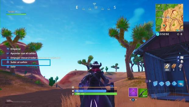 Fortnite Battle Royale: cómo subirte a un cañón
