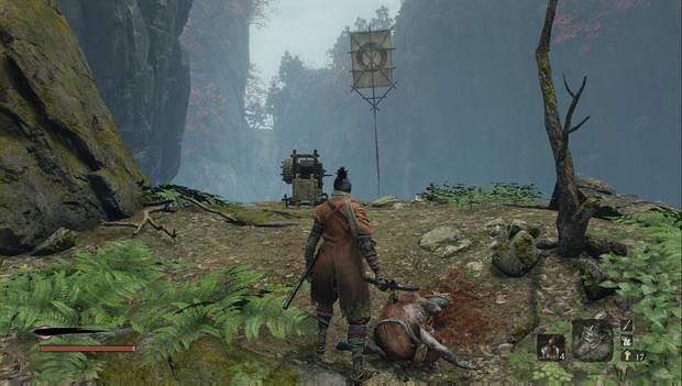 Sekiro - Templo Senpo: Palanca en el borde del acantilado del templo